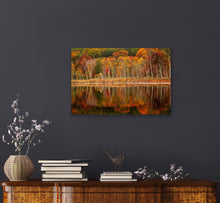 Fine art print of fall colors reflections on lake available as paper print and ready to hang metal print from Picture Perfect Wall Decor & Gifts, Yorktown Heights, New York